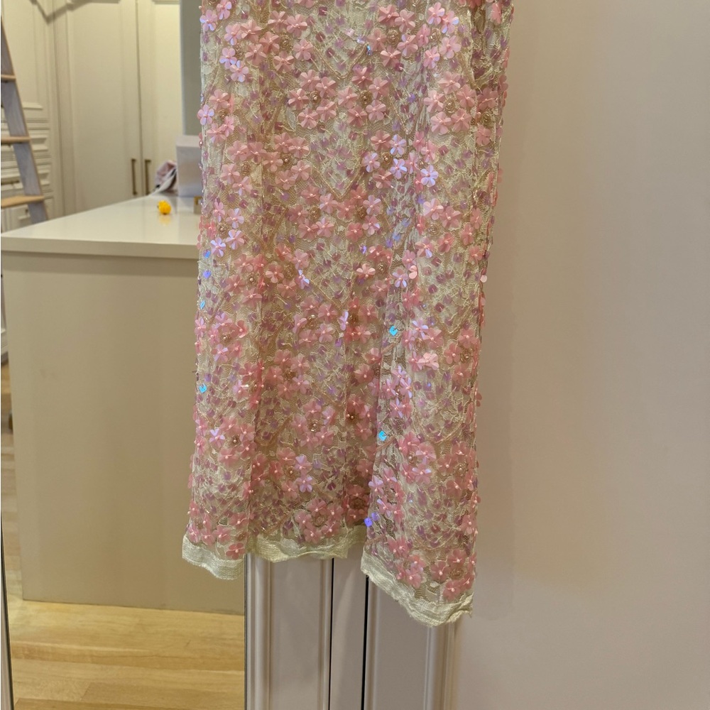 Pink sequin skirt